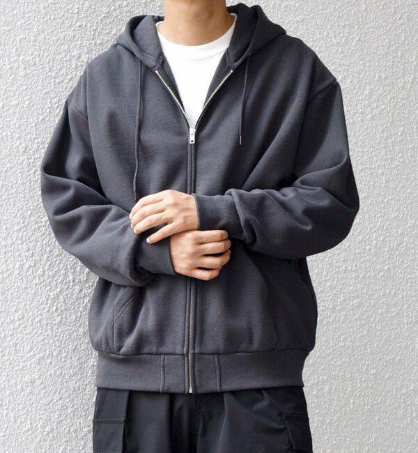 SHIPS any「SHIPS any: ヴィンテージライク 裏起毛 スウェット ジップ パーカー◇」|パーカー|ダークグレー