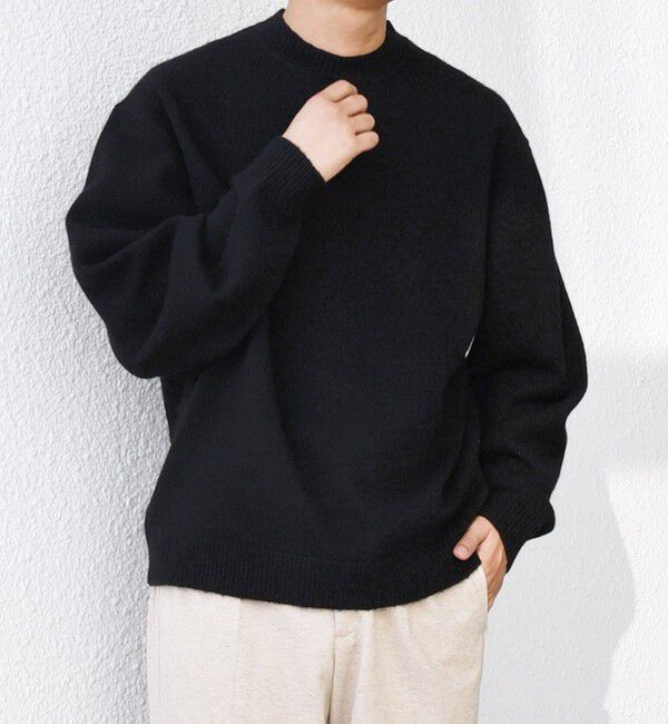 SHIPS any「SHIPS any: French Merino ウール クルーネック ニット◇」|ニット・セーター|ブラック
