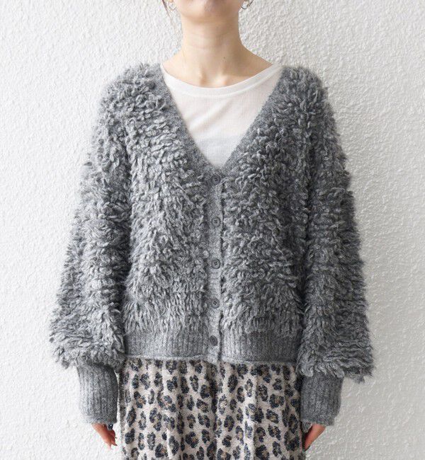 SHIPS any「SHIPS any: ループ ニット Vネック ショート カーディガン」|カーディガン|