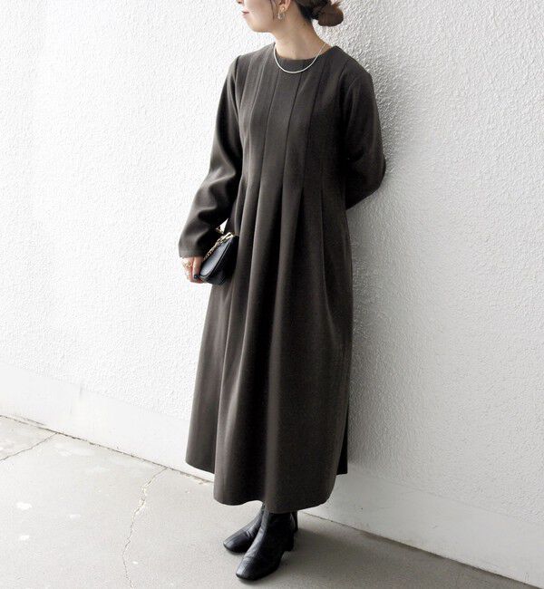 SHIPS any「SHIPS any: エア ニードル クルーネック タック フレア ワンピース」|ワンピース|