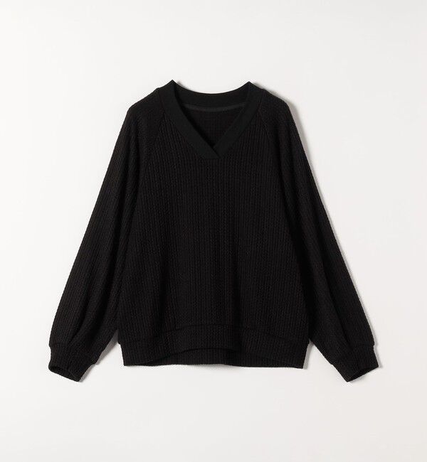 quaranciel「quaranciel:〈手洗い可能〉ケーブル ジャージー Vネック プルオーバー」|Tシャツ・カットソー|