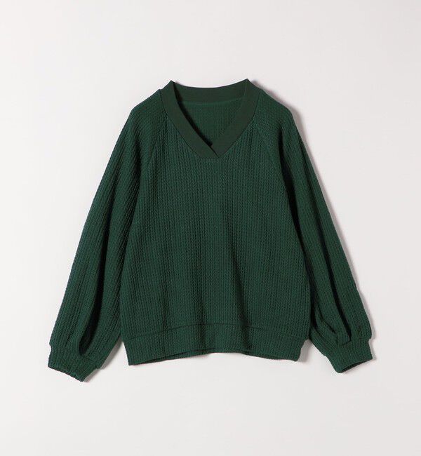 quaranciel「quaranciel:〈手洗い可能〉ケーブル ジャージー Vネック プルオーバー」|Tシャツ・カットソー|