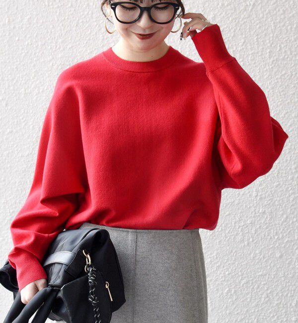 SHIPS any「SHIPS any:〈洗濯機可能〉クルーネック ドルマン ベーシック ニット プルオーバー」|ニット・セーター|