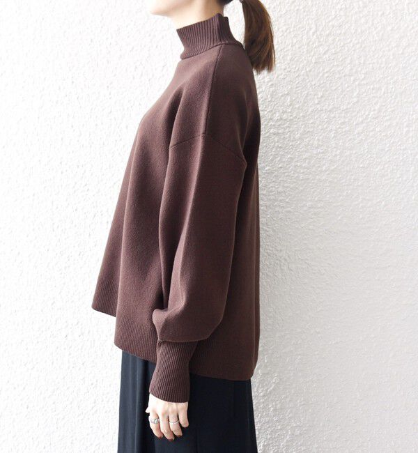 SHIPS any「SHIPS any:〈洗濯機可能〉ハイネック ボリュームスリーブ ロングリブ ニット プルオーバー」|ニット・セーター|