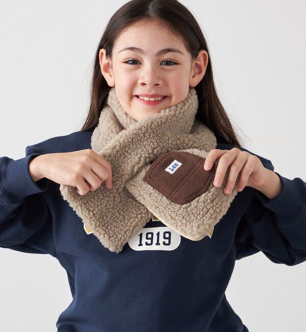 SHIPS any「Lee:〈手洗い可能〉ボア キルティング リバーシブル ポケット マフラー <KIDS>」|マフラー|