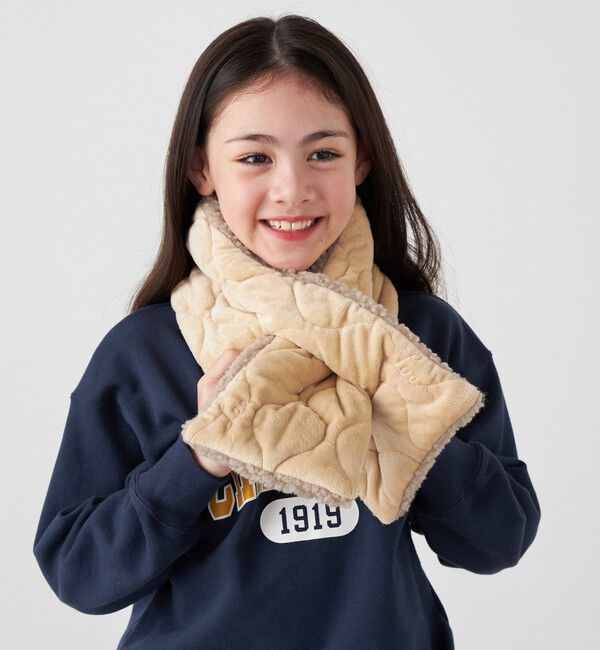 SHIPS any「Lee:〈手洗い可能〉ボア キルティング リバーシブル ポケット マフラー <KIDS>」|マフラー|