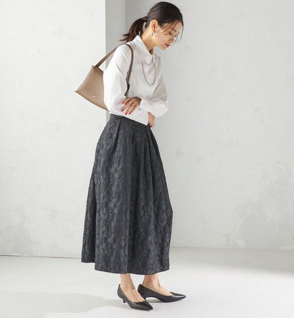 SHIPS for women「〈手洗い可能〉膨れ ジャカード タック フレア スカート」|スカート|