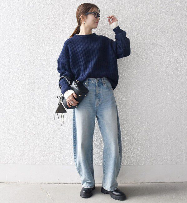 SHIPS any「SHIPS any: リブ タック編み クルーネック ボタン ニット プルオーバー」|ニット・セーター|