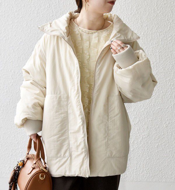 SHIPS any「【WEB限定】SHIPS any: 中綿 ダブル ジップ スタンド ブルゾン」|ブルゾン・スタジャン|