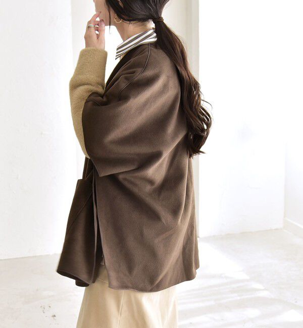 quaranciel「quaranciel: ダブル パイル ニット ショート ポンチョ コート」|その他|