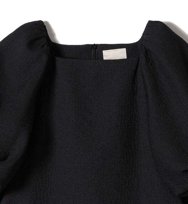 SHIPS for women「troisiemeCHACO:〈手洗い可能〉ジャカード パフ スリーブ（セレモニー対応可）」|ワンピース|