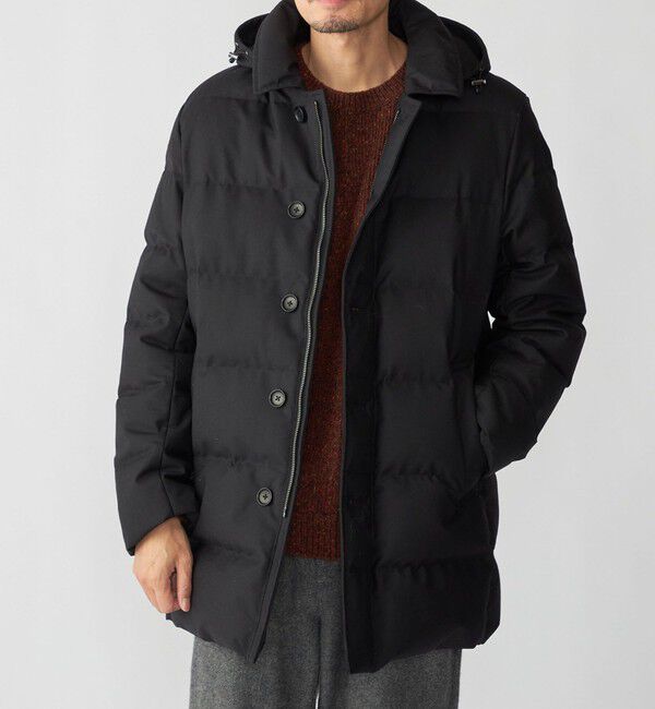 SHIPS「SHIPS: ウール 河田ダウン ピーコート」|ダウン|ブラック
