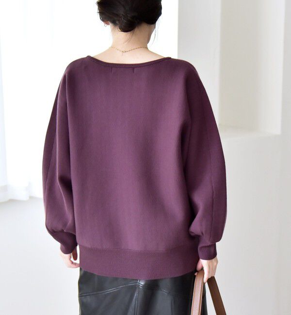 quaranciel「quaranciel:〈手洗い可能〉ダブルフェイス ボートネック パフ ニット プルオーバー」|ニット・セーター|