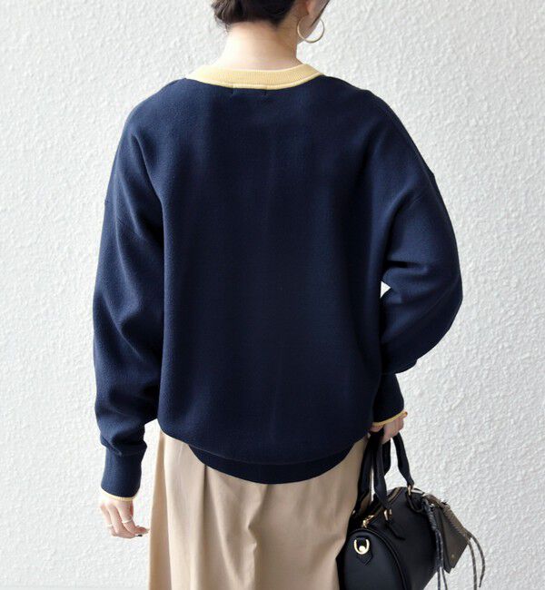 SHIPS any「SHIPS any:〈手洗い可能〉ダブルフェイス Vガゼット ニット プルオーバー」|ニット・セーター|