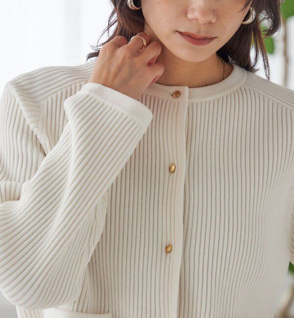 SHIPS for women「〈手洗い可能〉モール リブ クルーネック カーディガン」|カーディガン|