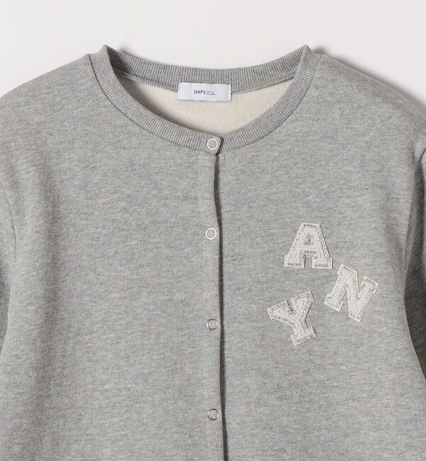 SHIPS any「SHIPS any:〈洗濯機可能〉裏起毛 ビジュー コンパクト スナップ カーディガン」|カーディガン|