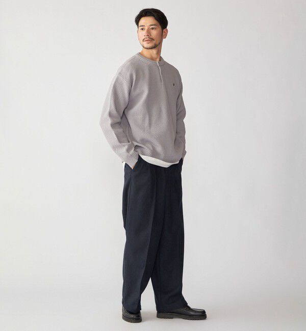 SHIPS「【WEB限定】SHIPS: ヘンリーネック レイヤード ニット」|ニット・セーター|