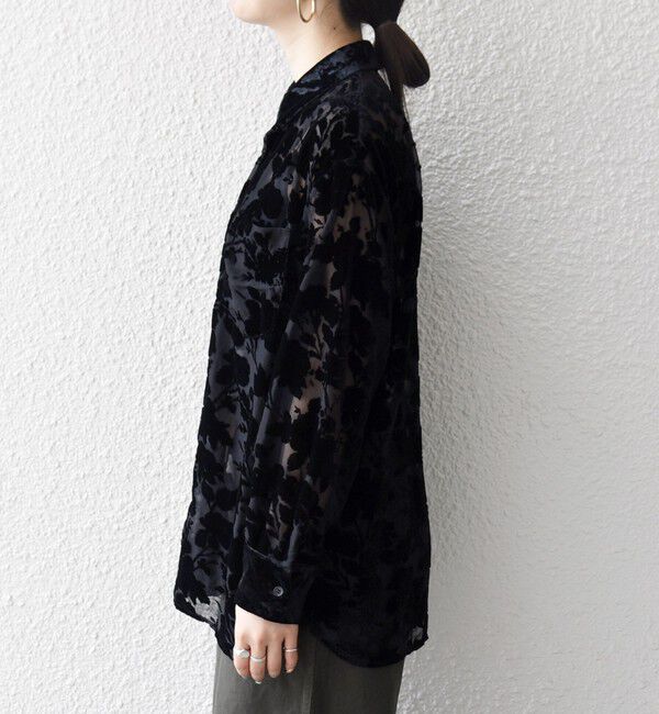 SHIPS any「SHIPS any:〈手洗い可能〉フラワー オパール シアー シャツ ブラウス」|シャツ・ブラウス|