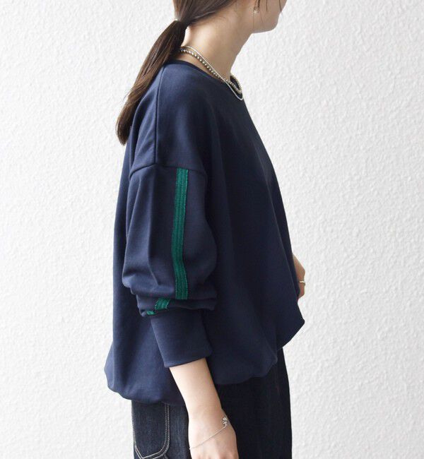 SHIPS any「SHIPS any:〈洗濯機可能〉裏毛 バイカラー ドロスト ルーズ スウェット プルオーバー」|スウェット・ジャージ|