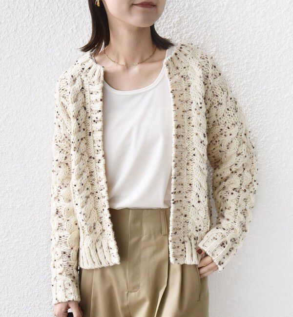 SHIPS for women「【WEB限定】〈手洗い可能〉ネップヤーン ケーブル ニット カーディガン」|カーディガン|