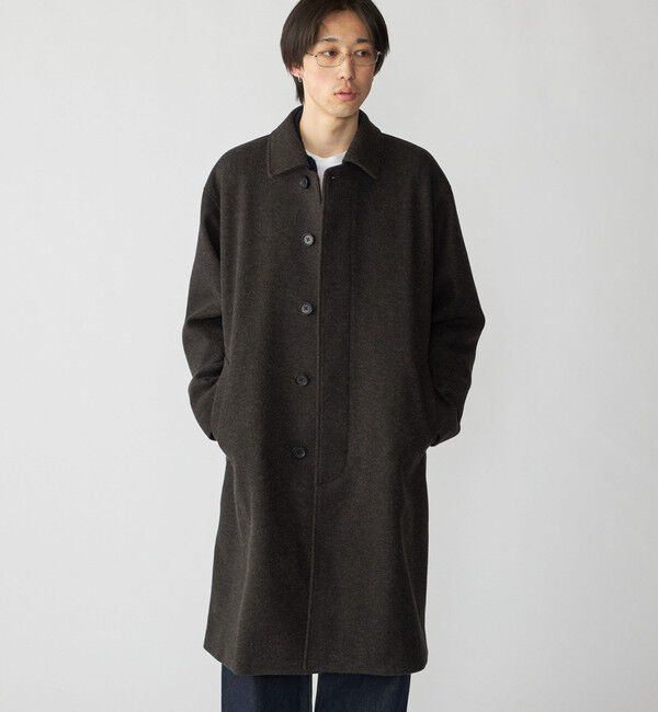SHIPS「City Ambient Products: オーバーサイズ メルトン コート」|ステンカラーコート|