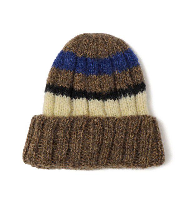 SHIPS Colors 「sublimeroe:ハンドニット ライン ワッチキャップ」|ニット帽|ブラウン