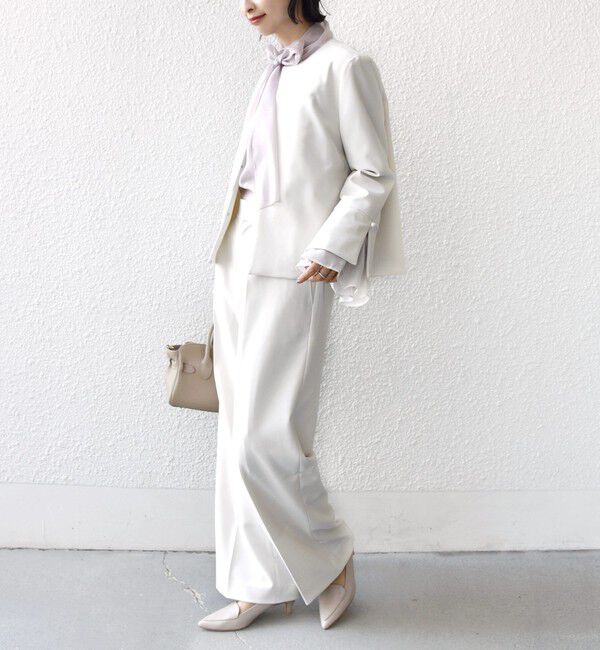 SHIPS for women「〈手洗い可能〉ダブル クロス セミ ワイド パンツ（セレモニー対応可）」|その他|