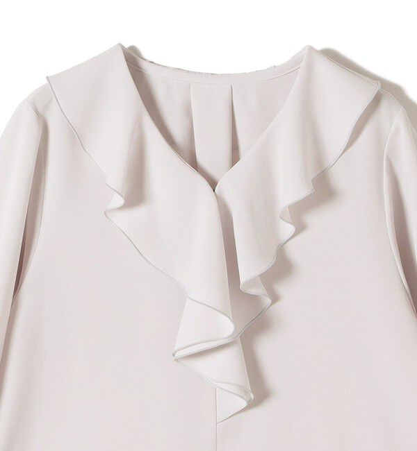SHIPS for women「《予約》〈手洗い可能〉ジョーゼット フリル カラー ブラウス（セレモニー対応可）」|シャツ・ブラウス|
