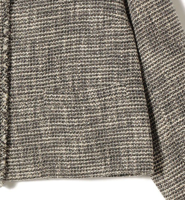 SHIPS for women「トライスピン 杢 ツイード パール モチーフ ボタン ジャケット（セレモニー対応可）」|ノーカラージャケット|