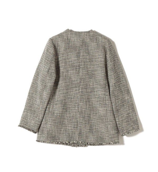 SHIPS for women「トライスピン 杢 ツイード カラーレス ジャケット（セレモニー対応可）」|ノーカラージャケット|