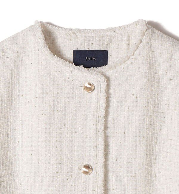 SHIPS for women「ランダム ラメ ノーカラー ボックス ジレ（セレモニー対応可）」|ベスト・ジレ|