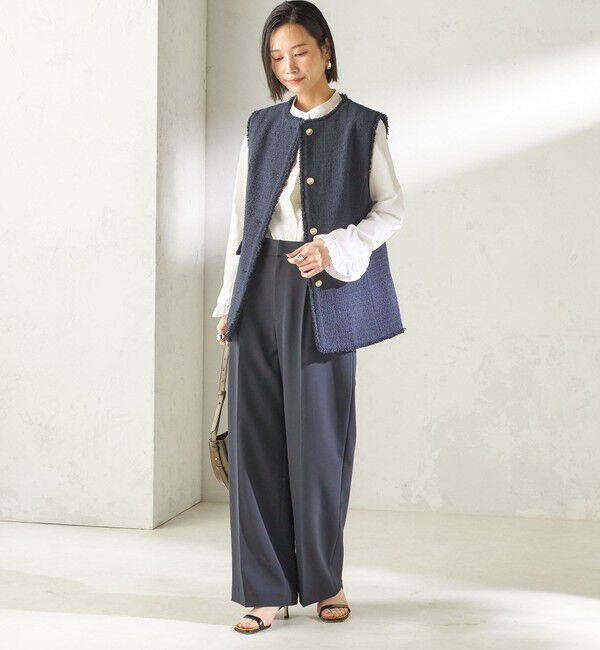 SHIPS for women「ランダム ラメ ノーカラー ボックス ジレ（セレモニー対応可）」|ベスト・ジレ|