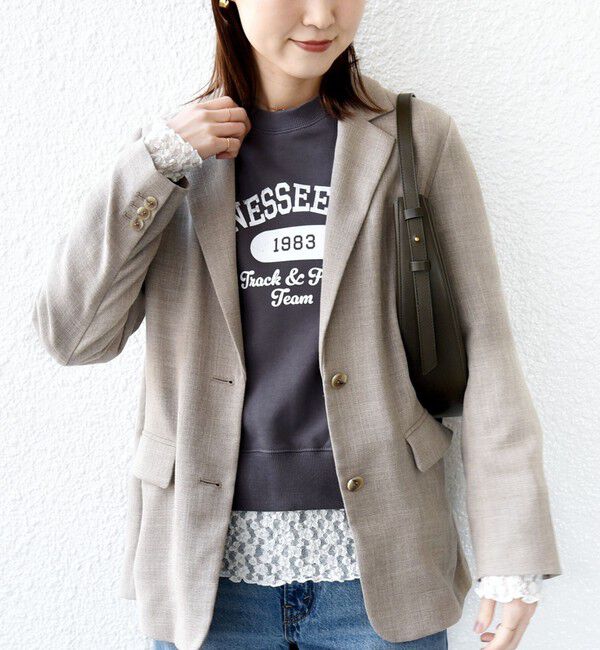 SHIPS for women「〈手洗い可能〉ラッセル レース ヘンリー ネック 2WAY プルオーバー」|Tシャツ・カットソー|