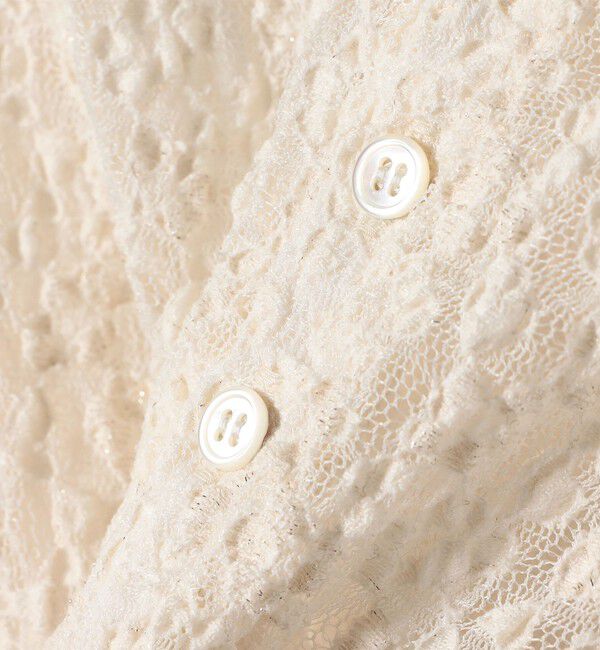 SHIPS for women「〈手洗い可能〉ラッセル レース ヘンリー ネック 2WAY プルオーバー」|Tシャツ・カットソー|