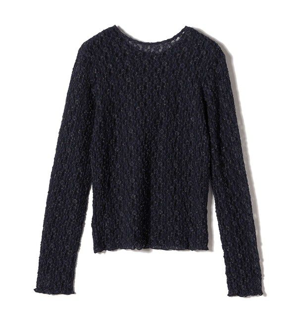 SHIPS for women「〈手洗い可能〉ラッセル レース ヘンリー ネック 2WAY プルオーバー」|Tシャツ・カットソー|