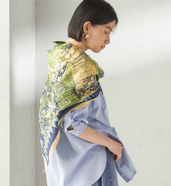 SHIPS for women「【SHIPS別注】BINDU: マップ スカーフ 100&times;100」|バンダナ・スカーフ|