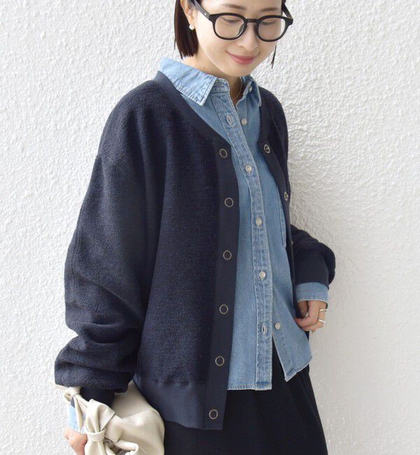 SHIPS for women「〈手洗い可能〉スライバー スナップ ボタン カーディガン」|カーディガン|