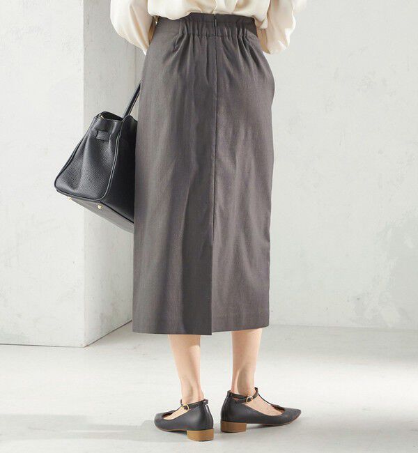SHIPS for women「〈UVカット・吸水速乾・手洗い可能〉綿麻混 オックス ポケット タイト スカート」|スカート|