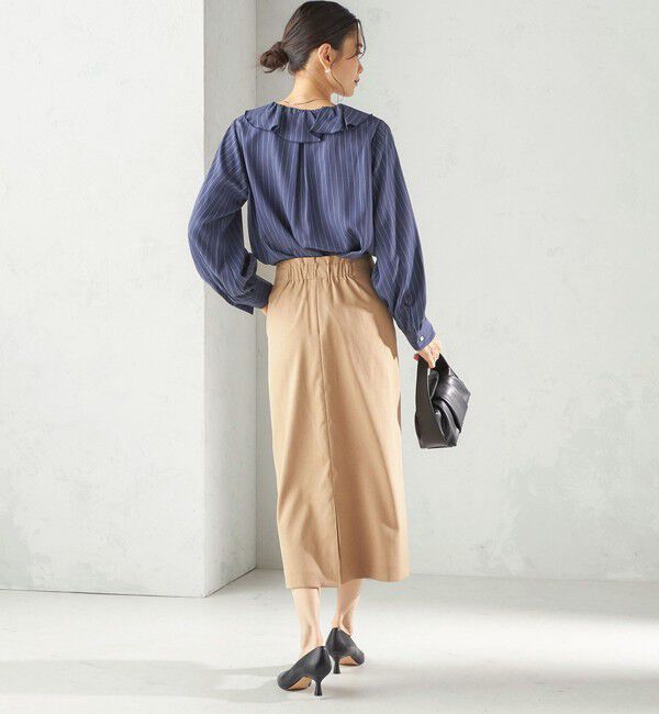 SHIPS for women「〈UVカット・吸水速乾・手洗い可能〉綿麻混 オックス ポケット タイト スカート」|スカート|