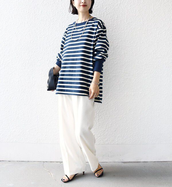 SHIPS for women「【SHIPS別注】TENNESSEE:〈洗濯機可能〉ワイド ボーダー TEE」|Tシャツ・カットソー|