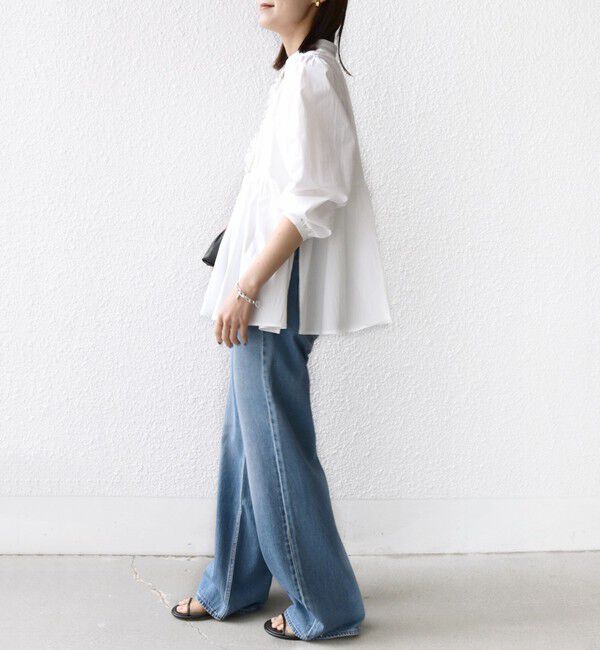 SHIPS for women「【WEB限定】〈手洗い可能〉フリル 刺繍 ペプラム ブラウス」|シャツ・ブラウス|