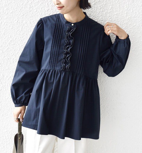 SHIPS for women「【WEB限定】〈手洗い可能〉フリル 刺繍 ペプラム ブラウス」|シャツ・ブラウス|