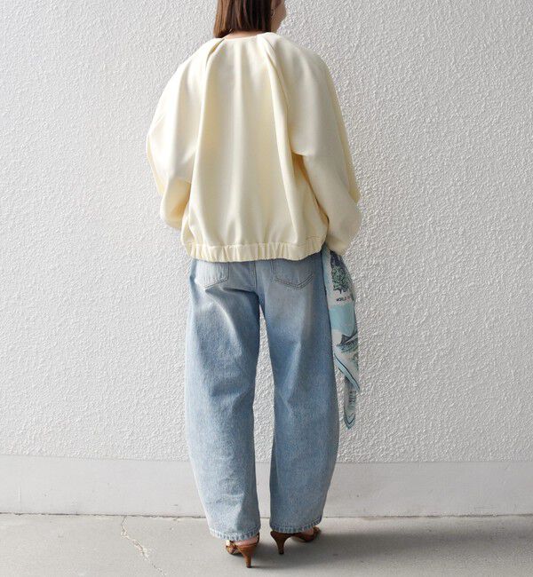 SHIPS any「SHIPS any:〈洗濯機可能〉ジャージー ギャザー コンパクト ブルゾン」|ブルゾン・スタジャン|