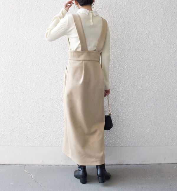 SHIPS any「SHIPS any:〈洗濯機可能〉ジャージー ハイウエスト Iライン ジャンパースカート」|ジャンパースカート|