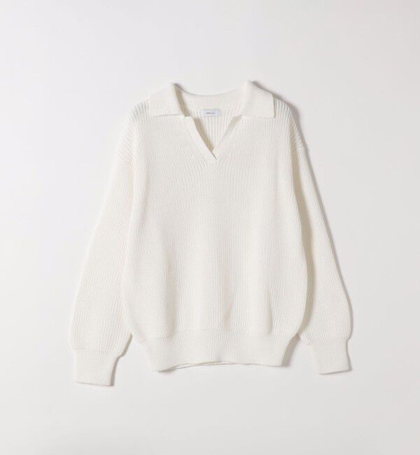 SHIPS any「SHIPS any:〈手洗い可能〉コットン ミックス スキッパー ポロ ニット プルオーバー」|ニット・セーター|