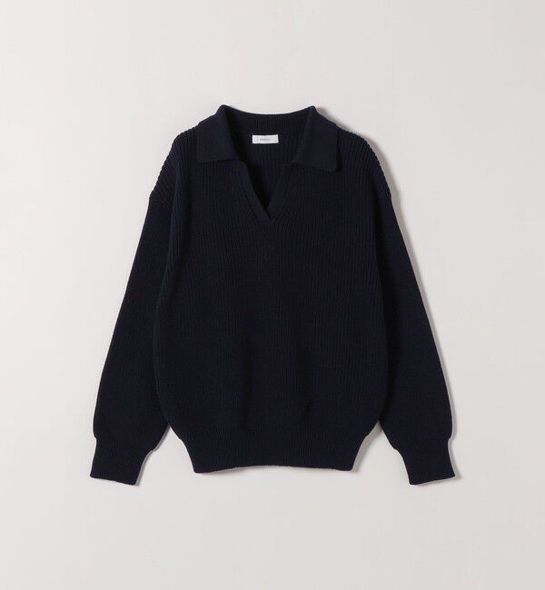 SHIPS any「SHIPS any:〈手洗い可能〉コットン ミックス スキッパー ポロ ニット プルオーバー」|ニット・セーター|