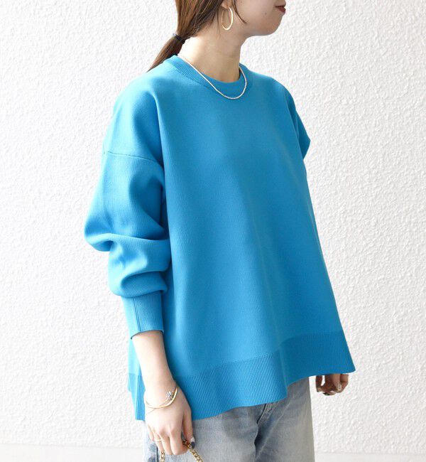 SHIPS any「SHIPS any:〈手洗い可能〉サイドスリット クルーネック ルーズ プルオーバー」|ニット・セーター|