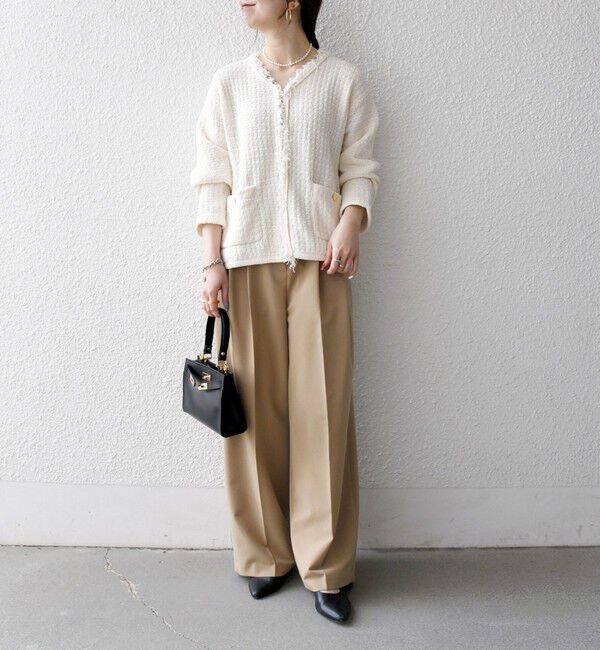 SHIPS any「SHIPS any:〈手洗い可能〉ツイード ライク フリンジ ニット ジャケット カーディガン」|カーディガン|