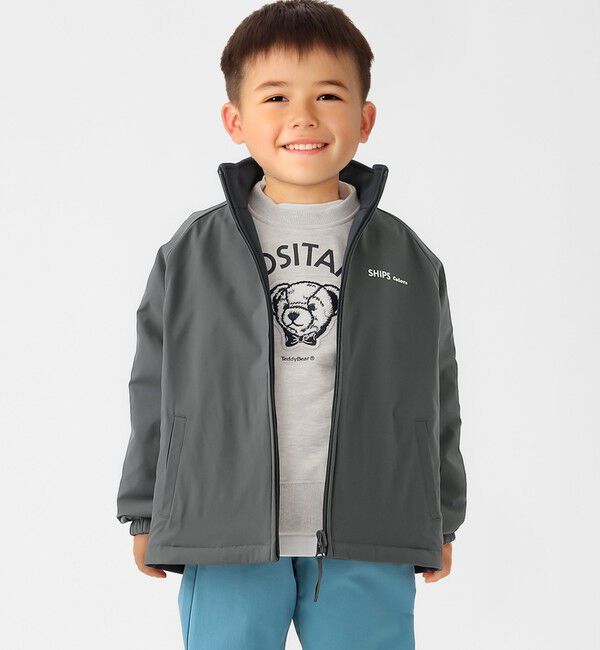 SHIPS Colors 「SHIPS Colors:110～150cm/ 〈洗濯機可能〉リバーシブル ジップブルゾン◇」|ブルゾン・スタジャン|ダークグレー