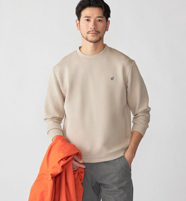SHIPS「【WEB限定】SHIPS: コットンポリ ダブルニット トレーナー (セットアップ対応)」|スウェット・ジャージ|ベージュ